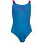 Speedo Junior Girls Medley Logo Medalist Swimsuit Blue/Pink