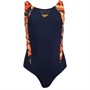 Speedo Junior Girls Hyperboom Splice Muscleback Swimsuit Navy/Red