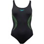 Speedo Womens Placement Muscleback Swimsuit Black/Blue