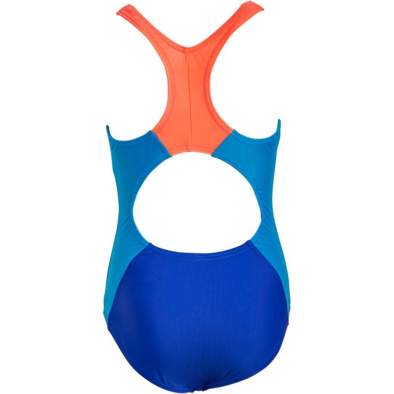 Speedo Girls Colourblock Spiritback Swimsuit Blue/Red