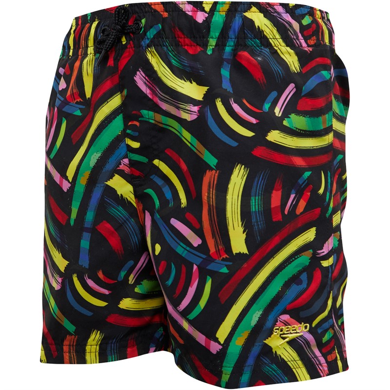 Speedo Junior Boys Digital Print 13 Inch Watershort Black/Red