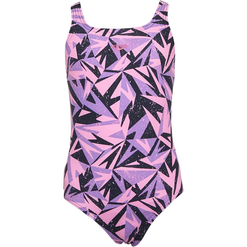 Speedo Junior Girls Hyperboom Medalist Swimsuit Navy/Pink