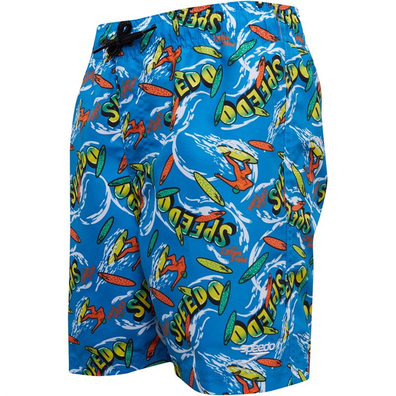 Speedo Junior Boys Printed 15 Inch Watershort Blue/Yellow