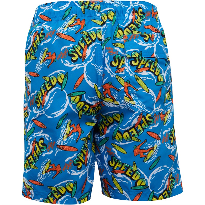 Speedo Junior Boys Printed 15 Inch Watershort Blue/Yellow