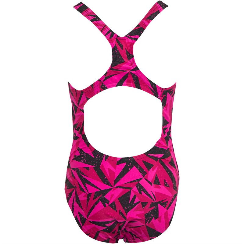 Speedo Girls Hyperboom Medalist Swimsuit Black/Pink