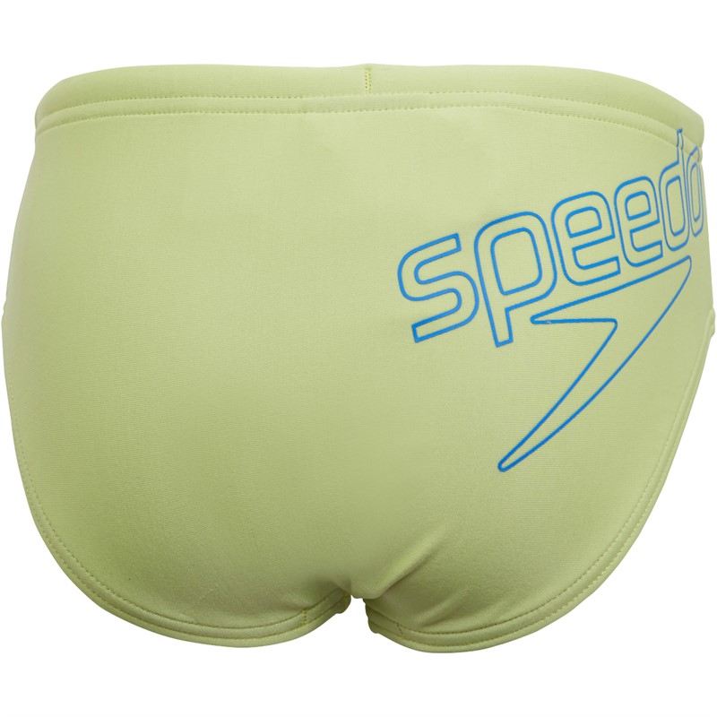 Speedo Junior Boys Logo 6.5cm Briefs Green/Blue