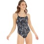 Speedo Womens Allover Print Rippleback Swimsuit Black/Grey