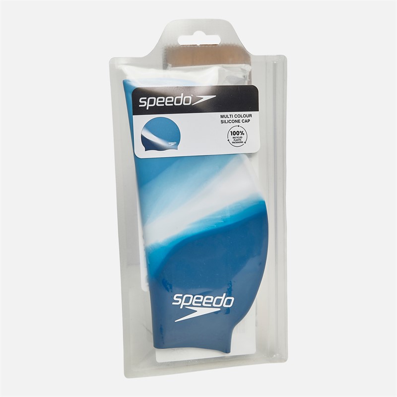 Speedo Silicone Swimming Cap Blissful Blue/Aegean Blue/White