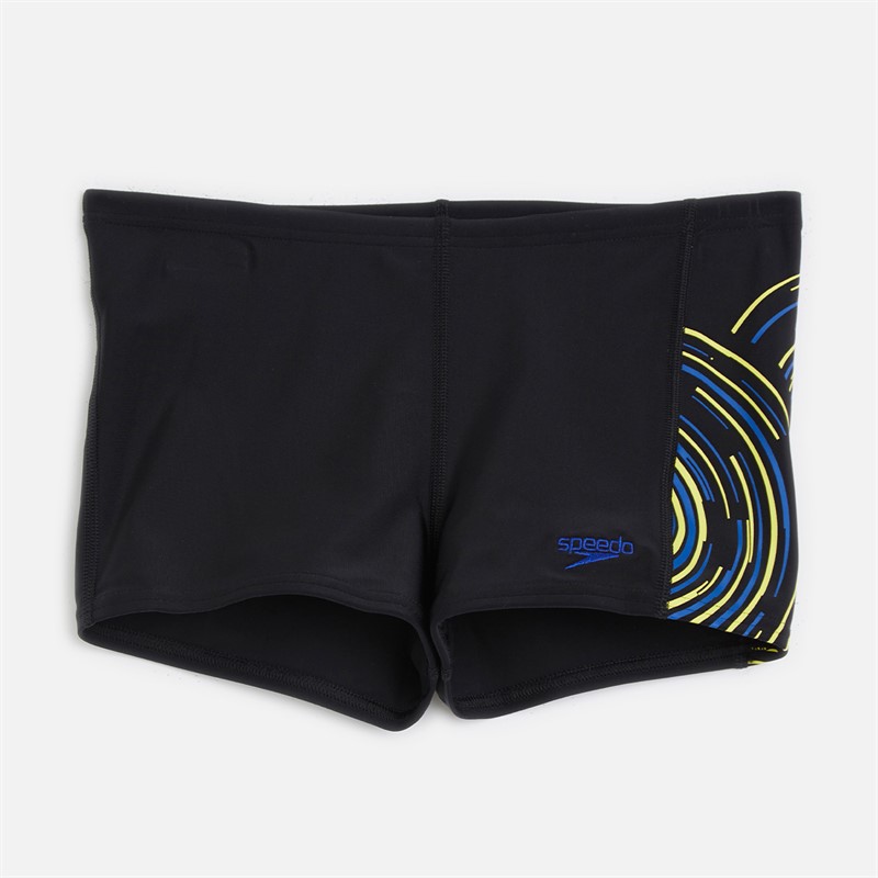 Speedo Junior Boys Placement Printed Aquashorts Black/Blue