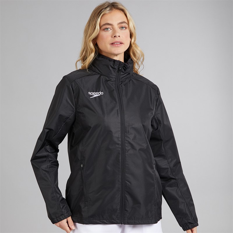 Speedo Womens Club Vaposhield Full Zip Rain Jacket Black