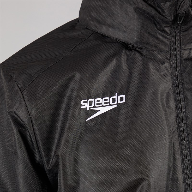 Speedo Mens Club Vaposhield Full Zip Rain Jacket Black