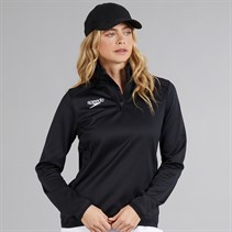 Speedo Womens Club 1/2 Zip Mid Layer Training Top Black
