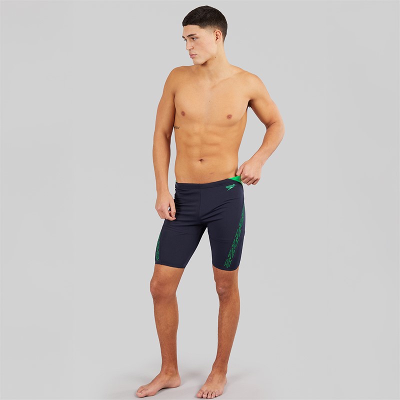 Speedo Mens Hyperboom Splice Jammer Swim Shorts Navy/Grey