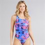 Speedo Womens Alover Digital Powerback Swimsuit True Navy/Siren Red