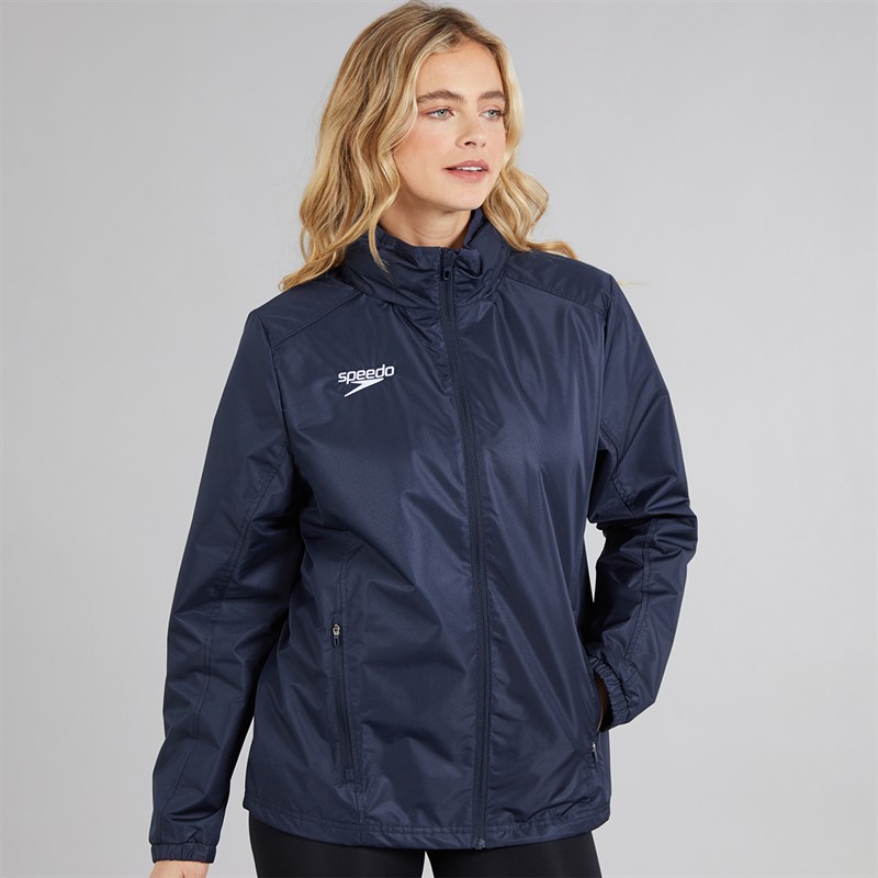 Speedo Womens Club Vaposhield Full Zip Rain Jacket Navy