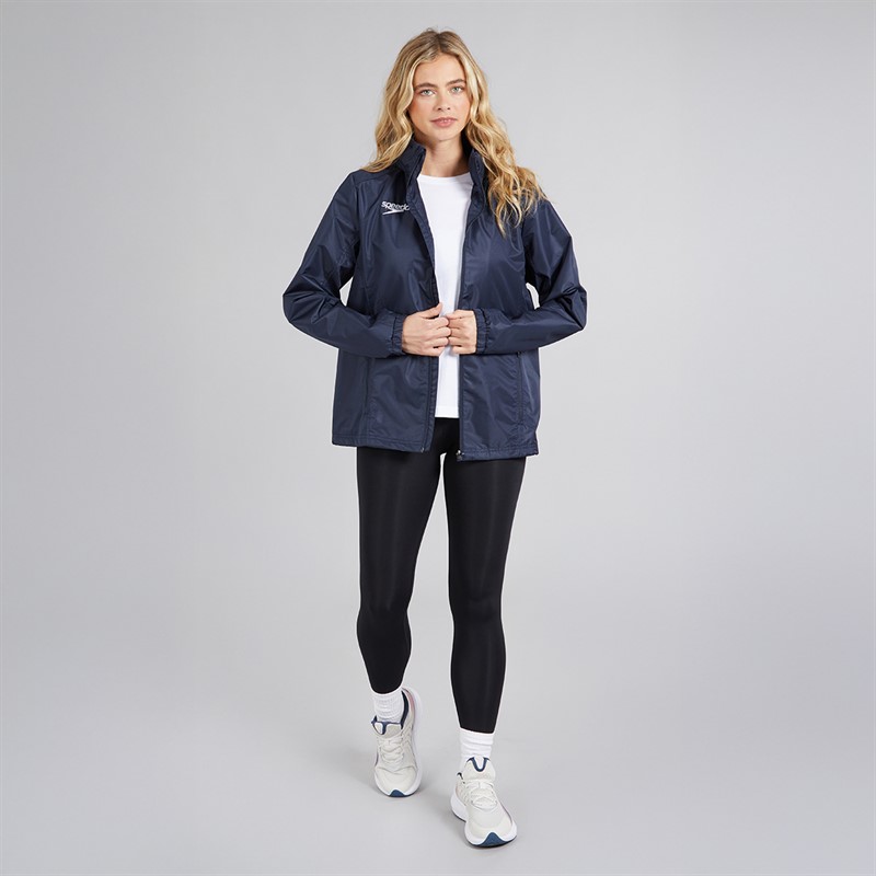 Speedo Womens Club Vaposhield Full Zip Rain Jacket Navy