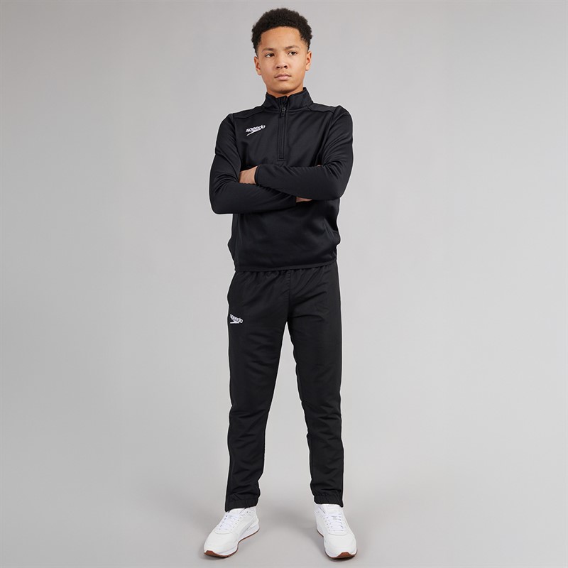 Speedo Junior Club 1/2 Zip Mid Layer Training Top Black