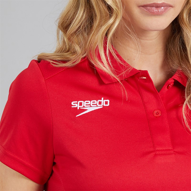 Speedo Womens Club Dry Polo Shirt Flag Red