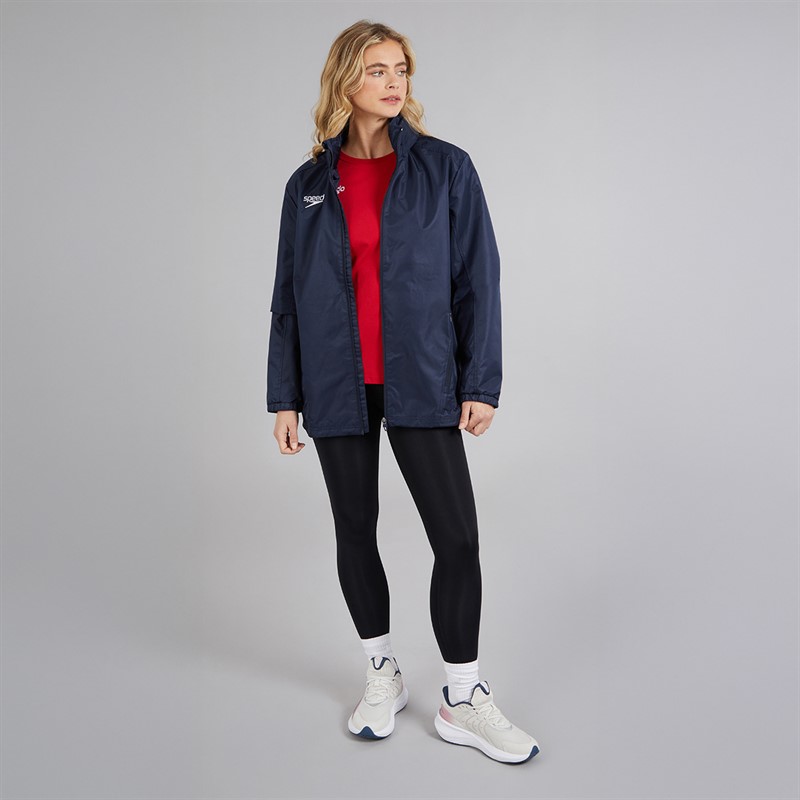 Speedo Mens Club Vaposhield Full Zip Rain Jacket Navy