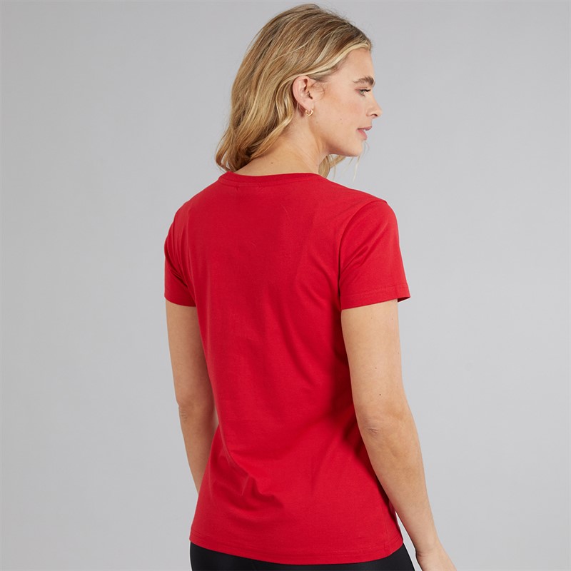 Speedo Womens Club Plain T-Shirt Flag Red