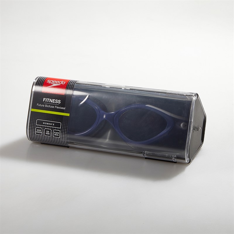 Speedo Womens Futura Biofuse Flexiseal Dual 2.0 Swimming Goggles Black/Marine Navy/Light Smoke