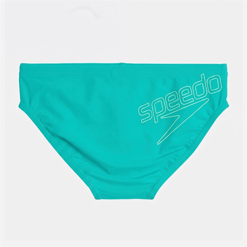 Speedo Boys Logo 6.5cm Swimming Briefs Turquoise Gem
