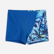Speedo Boys Digital Allover Print Aqua Shorts Picton Blue