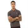 Sergio Tacchini Mens Iconic Stripe Small Logo Polo Dark Grey