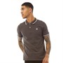 Sergio Tacchini Mens Iconic Stripe Small Logo Polo Anthracite