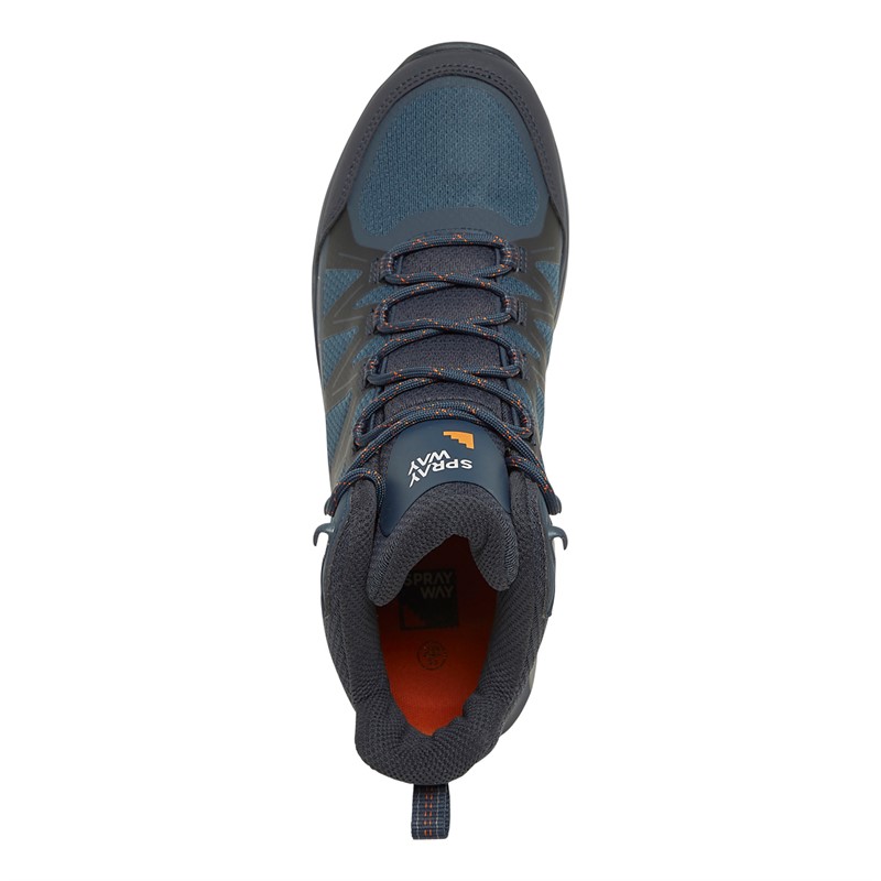 Sprayway Mens Burbage Mid Hydrodry Waterproof Hiking Boots Navy