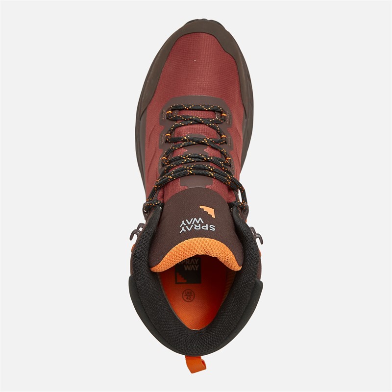 Sprayway Mens Glencoe Hydrodry Waterproof Trail Walking Boots Madder Brown/Orange