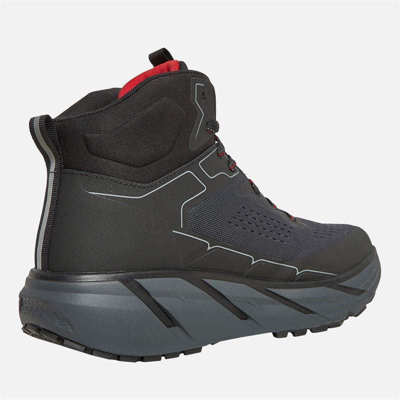 Sprayway Mens Higger Mid Hydrodry Waterproof Trail Walking Boots Black/Charcoal/Tango Red