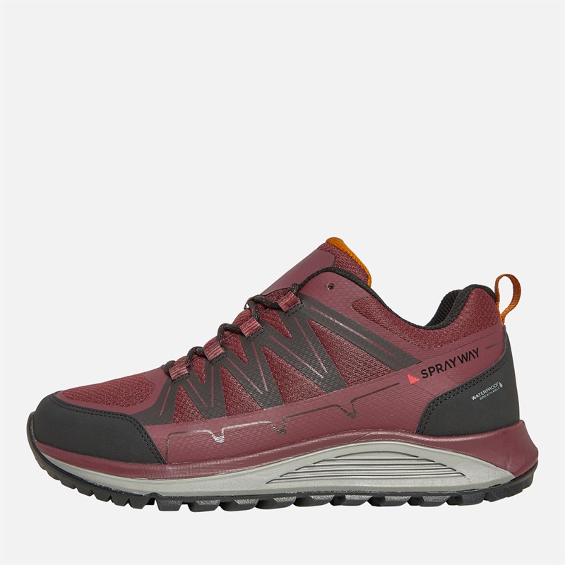 Sprayway Mens Burbage Low Hydrodry Waterproof Walking Shoes Maroon