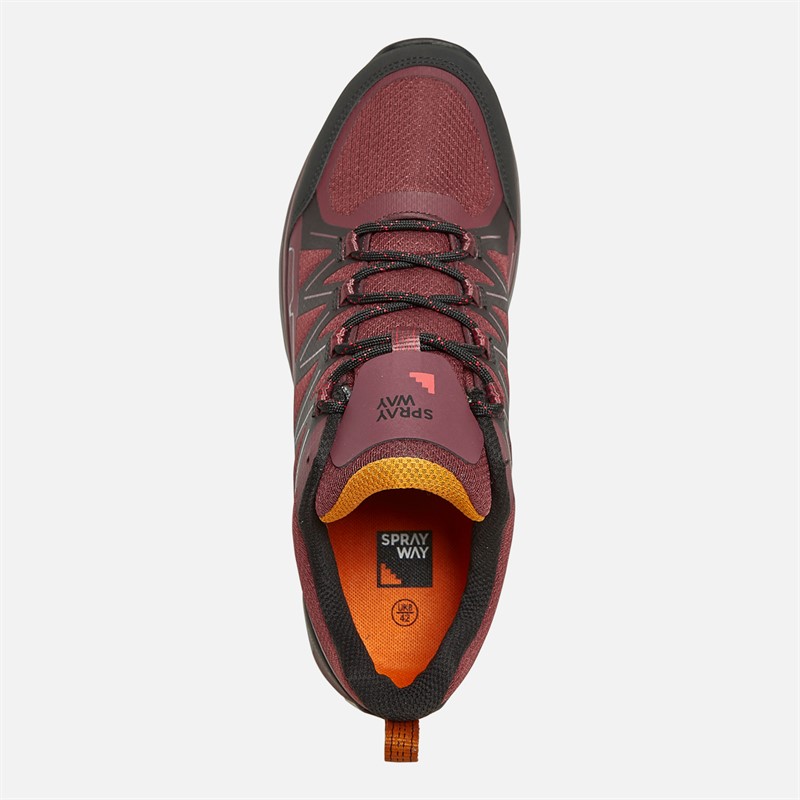 Sprayway Mens Burbage Low Hydrodry Waterproof Walking Shoes Maroon