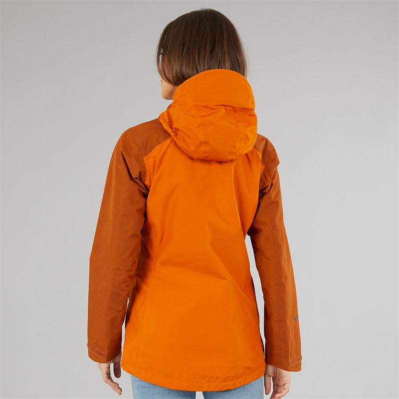 Sprayway Womens Reaction 2-Layer Gore-Tex® Waterproof Long Length Jacket Squash/Cinnamon/Lagoon