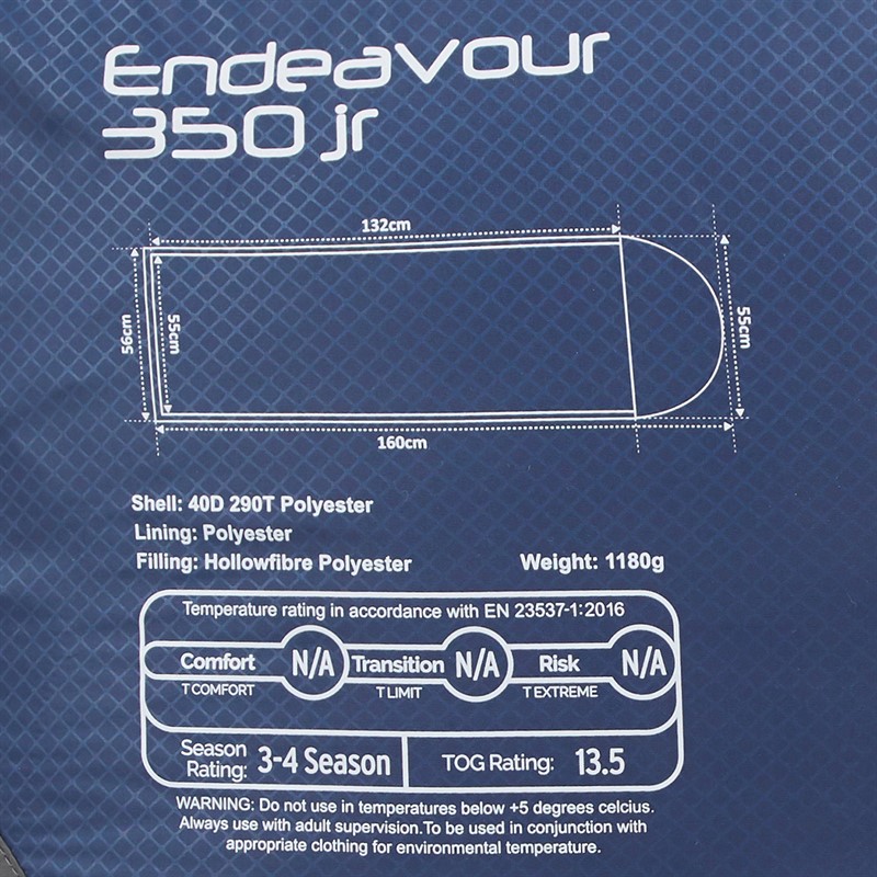 Sprayway Junior Endeavour 350g Insulated Sleeping Bag Blazer/Chrome