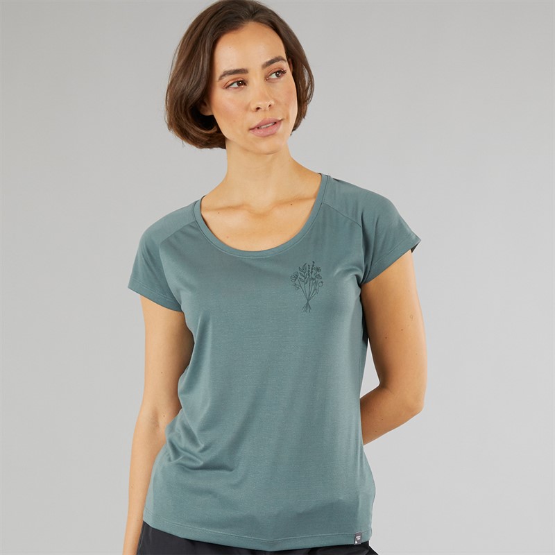 Sprayway Womens Wild Flower Graphic T-Shirt Balsam Green