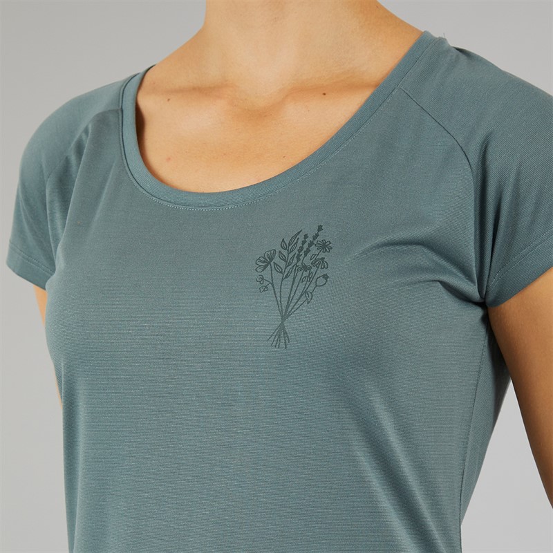 Sprayway Womens Wild Flower Graphic T-Shirt Balsam Green