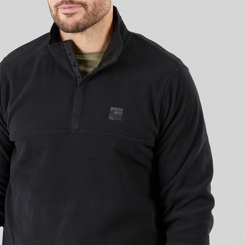 Sprayway Mens Storr Polartec Micro Snap Fleece Black