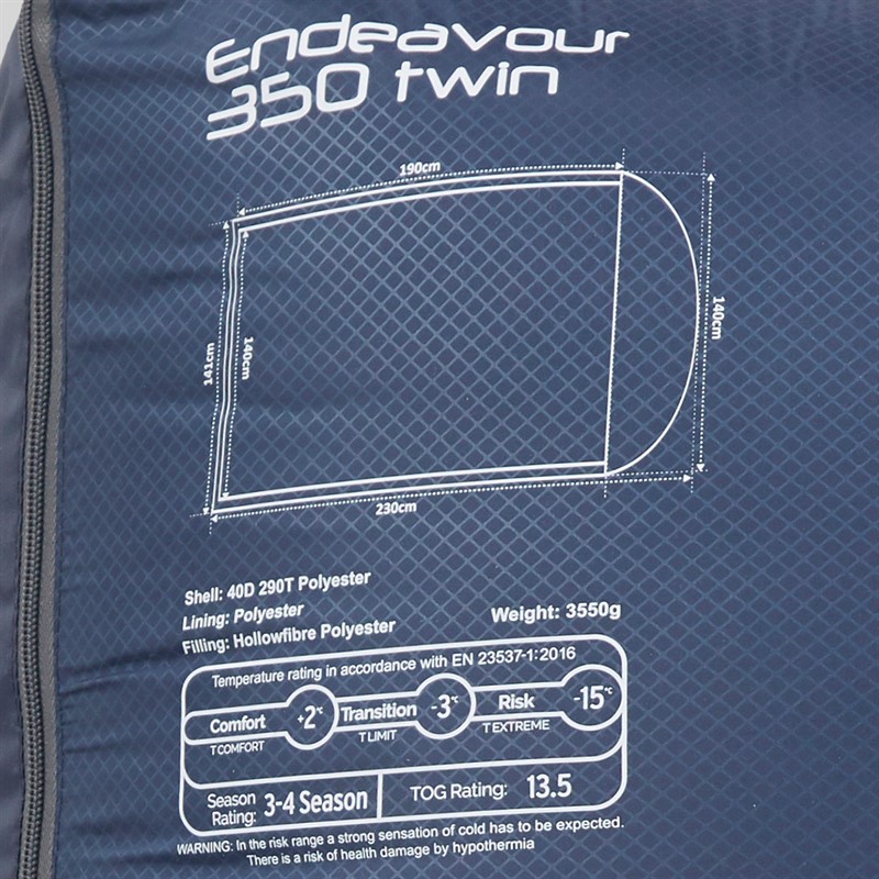 Sprayway Endeavour 350g Insulated Twin Sleeping Bag Blazer/Chrome