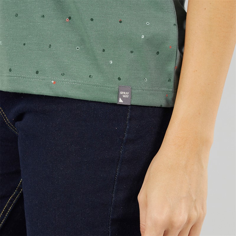 Sprayway Womens Dot Printed T-Shirt Balsam Green