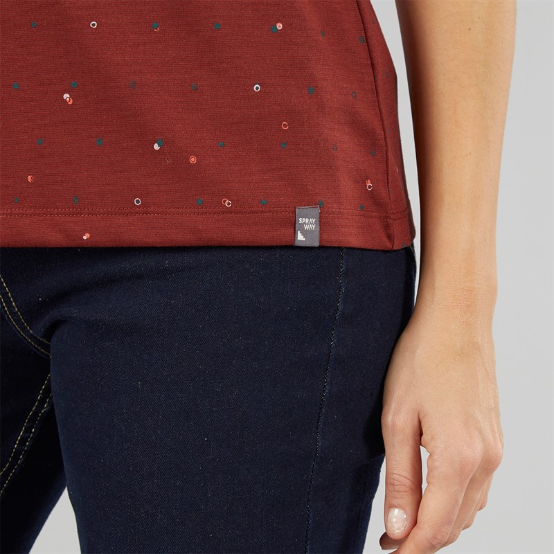 Sprayway Womens Dot Printed T-Shirt Chipotle
