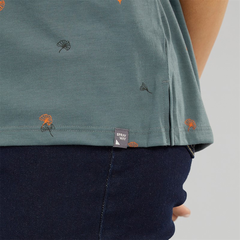 Sprayway Womens Ginkgo Print T-Shirt Balsam Green