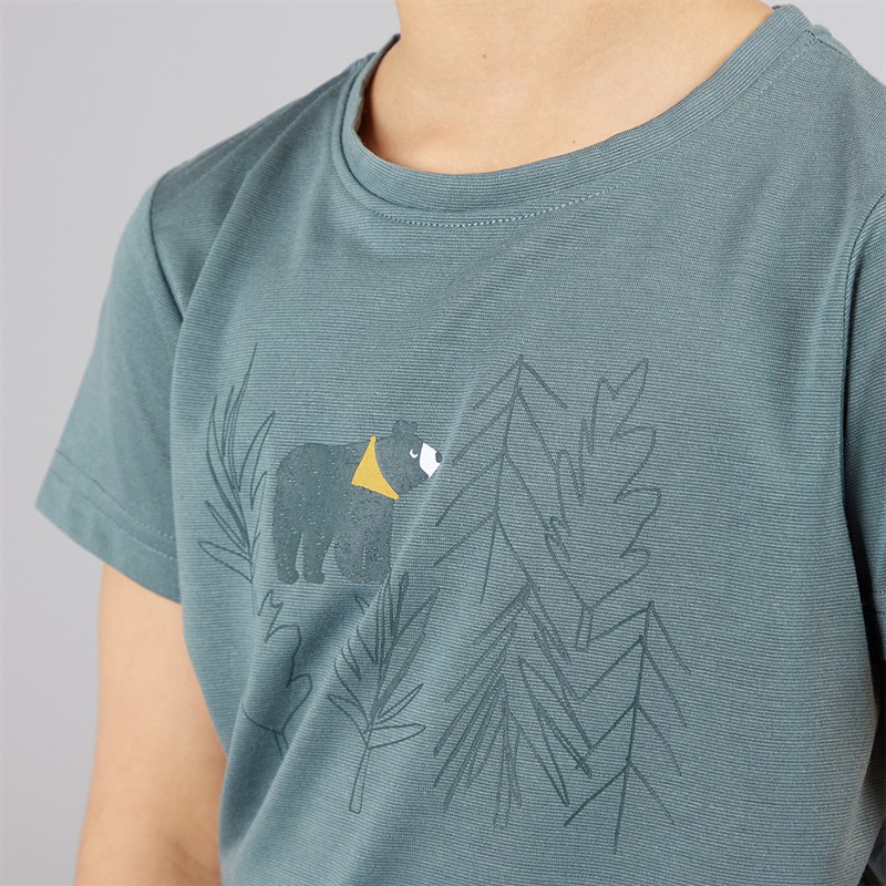 Sprayway Boys Brown Bear Graphic T-Shirt Balsam Green