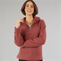 Sprayway Womens Aber Hooded Sherpa Quarter Zip Fleece Toffee Apple