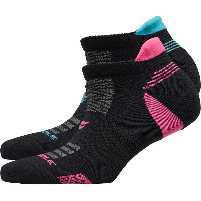 Buy Sof Sole Womens Two Pack Running Socks Black/Pink/Blue