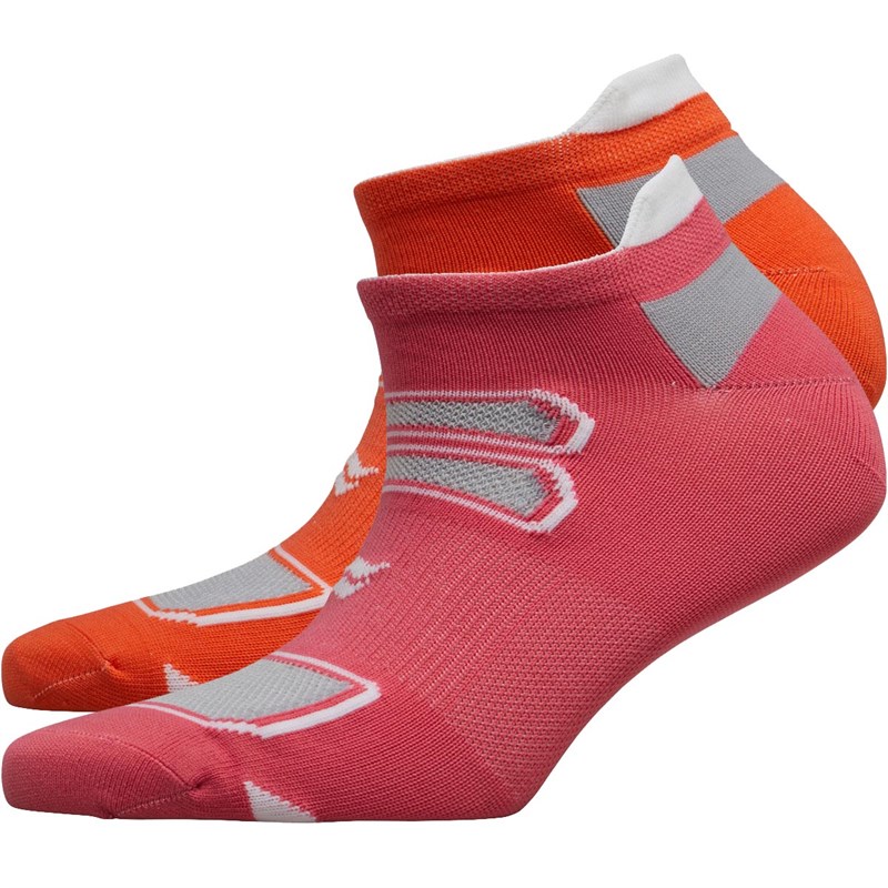 Image of Sof Sole Womens Two Pack Running Socks Pink/Orange