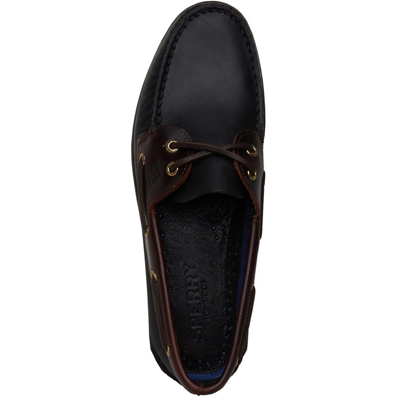 Sperry Mens A/O 2-Eye Deck Shoes Black/Amaretto