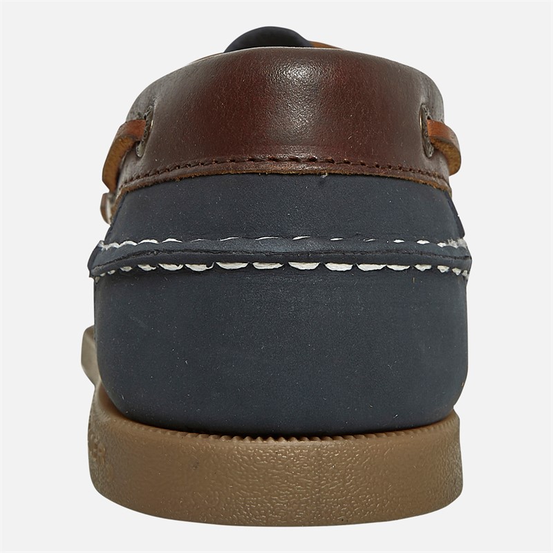 Sperry Mens A/O 2 Eye Boat Shoes Navy/Brown
