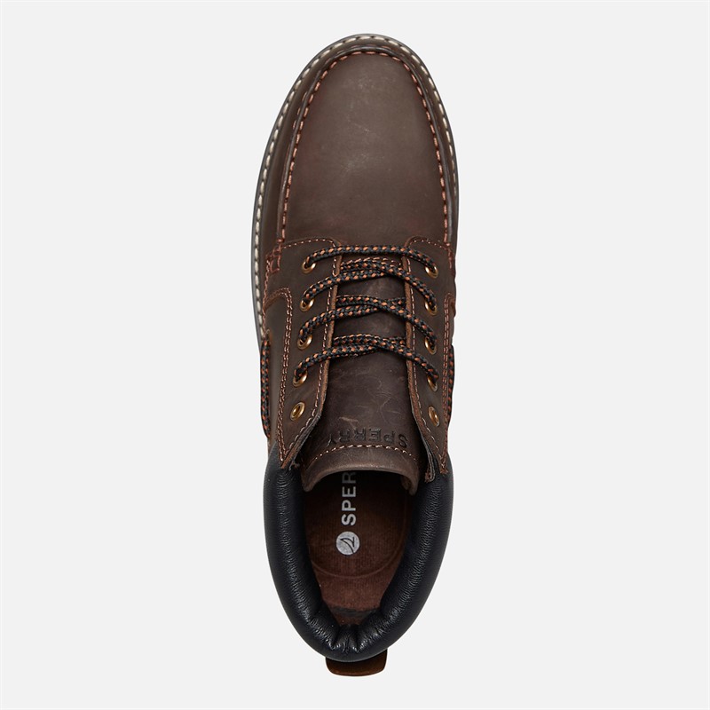 Sperry Mens Freeport Lug Chukka Boots Dark Brown Leather